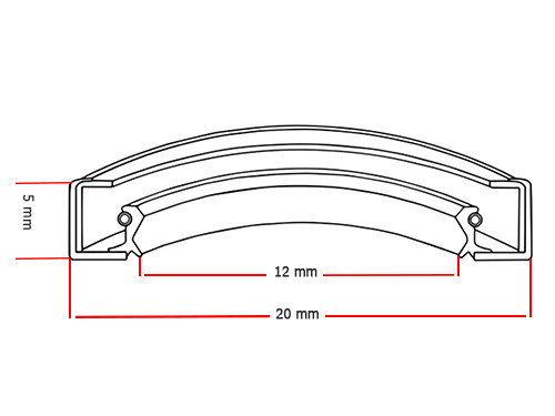 Oliekeerring 12x20x5mm BASL NBR 70