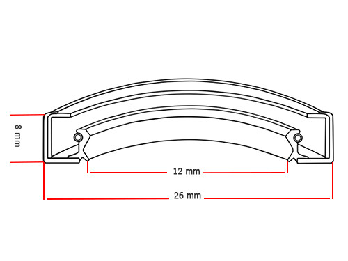 Oliekeerring 12x26x8mm BA