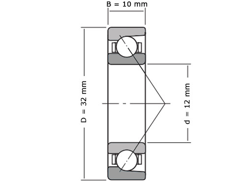 SKF Hoekcontactlager Eenrijig 7201 BEGBP (12x32x10mm)