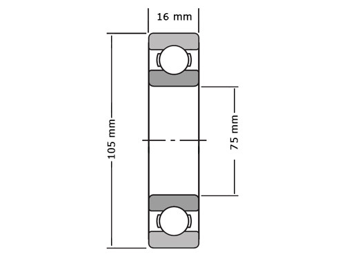 SKF Kogellager 61915/6915 (75x105x16mm)