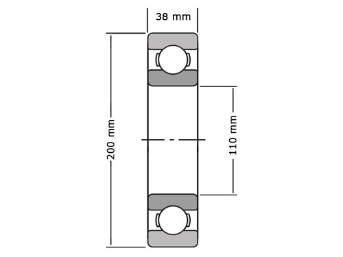 SKF Kogellager 6222 C3 (110x200x38mm)