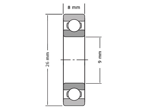 SKF Kogellager E2.629 2Z C3 (9x26x8mm)