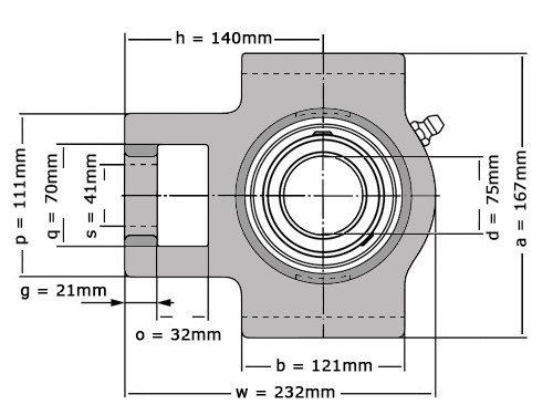 SNR Lagerblok Span UCT215 (75mm)