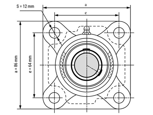 FAG Lagerblok Vierkant UCF203 (17mm)