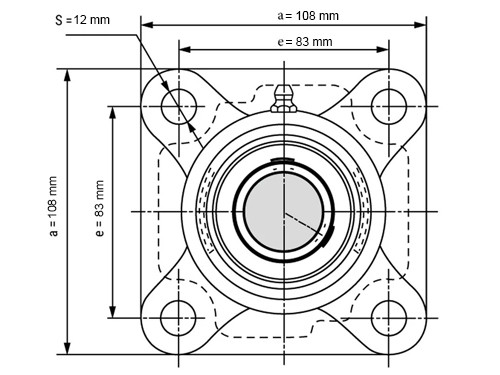 FAG Lagerblok Vierkant UCF206 (30mm)