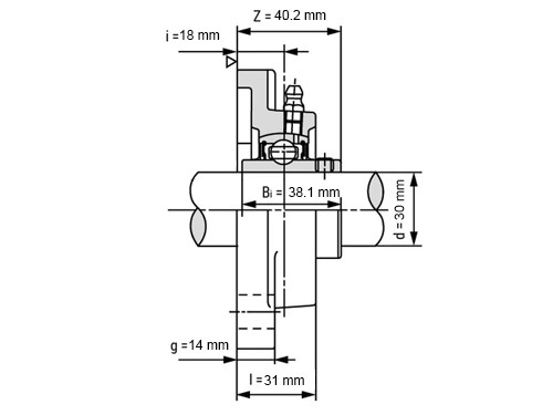 FAG Lagerblok Vierkant UCF206 (30mm)