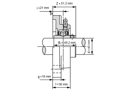 FAG Lagerblok Vierkant UCF208 (40mm)