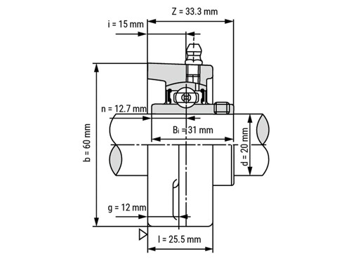 FAG Lagerblok Ovaal UCFL204 (20mm)