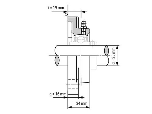IBB Flenskogellager Vierkant UELF207 (35mm)
