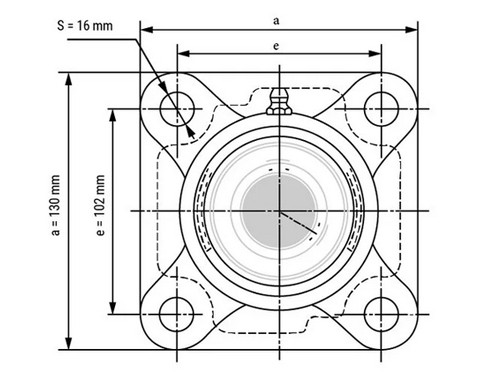 IBB Flenskogellager Vierkant UELF208 (40mm)