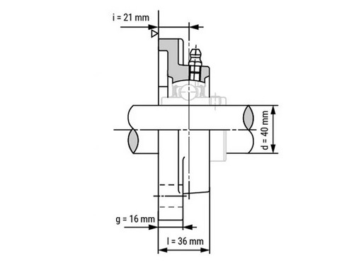 IBB Flenskogellager Vierkant UELF208 (40mm)