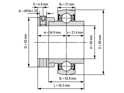 IBB Flenskogellager Vierkant UELF208 (40mm)