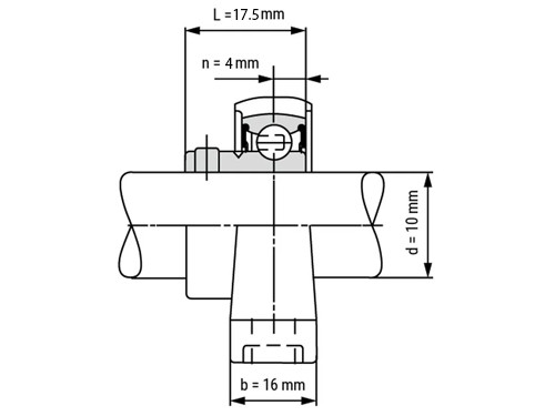 IBB Flenskogellager Staand UP000 (10mm)