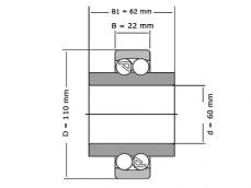 IBB Kogellager Zelfinstellend 11212 Cilindrisch (60x110x62mm) photo