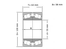 NKE Kegellager 31311 DF (55x120x63mm) photo