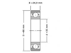 FAG Hoekcontactlager Eenrijig 3307 BD XL TVH C3 (35x80x34.9mm) photo