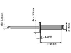 Blindklinknagel DIN 7337 Platbolkop 5x18mm Aluminium/Staal Verzinkt photo