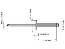 Blindklinknagel DIN 7337 Platbolkop 2.4x4mm  Aluminium/Staal Verzinkt photo