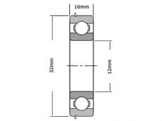NKE Kogellager 6201 2Z NR (12x32x10mm) photo
