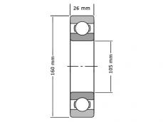 FAG Kogellager 6021 C4 (105x160x26mm) photo