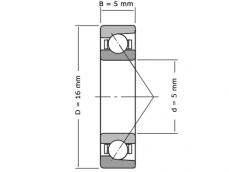 IBB Hoekcontactlager Eenrijig E5 (5x16x5mm) photo