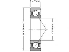 IBB Hoekcontactlager Eenrijig E8 (8x24x7mm) photo