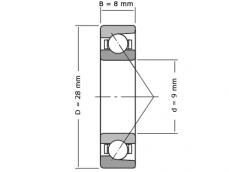 IBB Hoekcontactlager Eenrijig E9 (9x28x8mm) photo