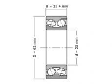IBB Hoekcontactlager Tweerijig 5305/3305 C3 (25x62x25.4mm) photo