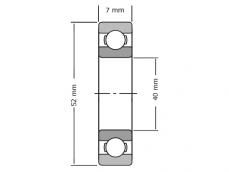 IBB Kogellager 61808 2RS C3 (40x52x7mm) photo