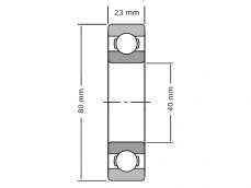 IBB Kogellager Tweerijig 4208 TN (40x80x23mm) photo