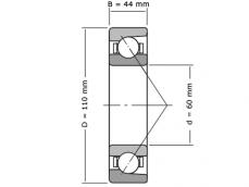 NSK Hoekcontactlager Tweerijig 7212 A5 TR DUL P3 (60x110x44mm) photo