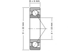 NSK Hoekcontactlager Eenrijig 7900 C TYN SUM P3 (10x22x6mm) photo