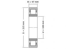 NSK Cilinderlager Eenrijig NU320 ET (100x215x47mm) photo