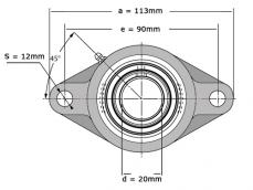 SKF Lagerblok Ovaal UCFL204 H (20mm) photo